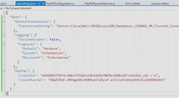 Application Settings JSON