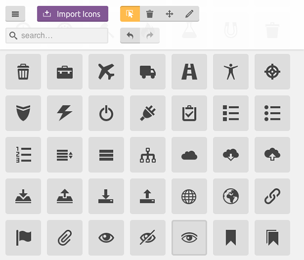 Screenshot from Icomoonio