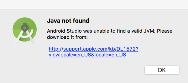 OS X Java Not Found Dialog