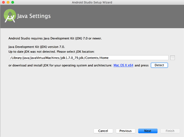 Android Studio Java Settings