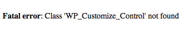 Theme Customizer Error