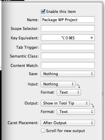 TextMate Command Properties