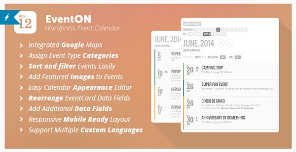 EventOn - WordPress Event Calendar Plugin