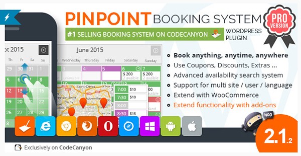 Pinpoint Booking System PRO - Book everything with WordPress