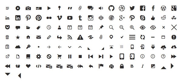 The Genericons icon set, as of December 2013