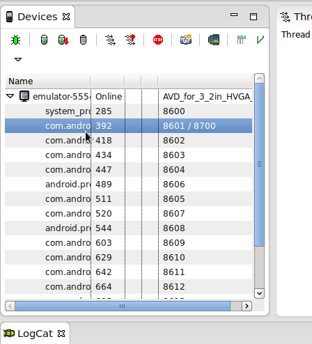 AVD in DDMS