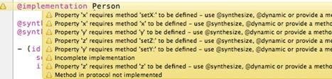 Figure 31 Incomplete implementation warning for Person CoordinateSupport