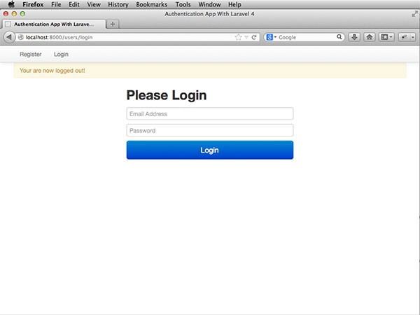 laravel-auth-logged-out