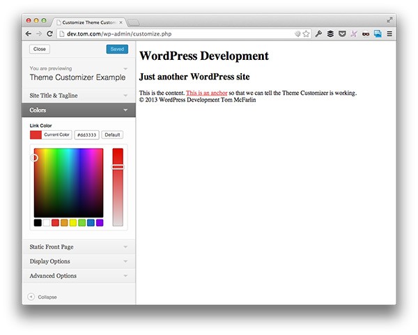 WP Customize Color Control