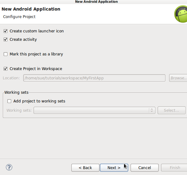 Configure Android Application