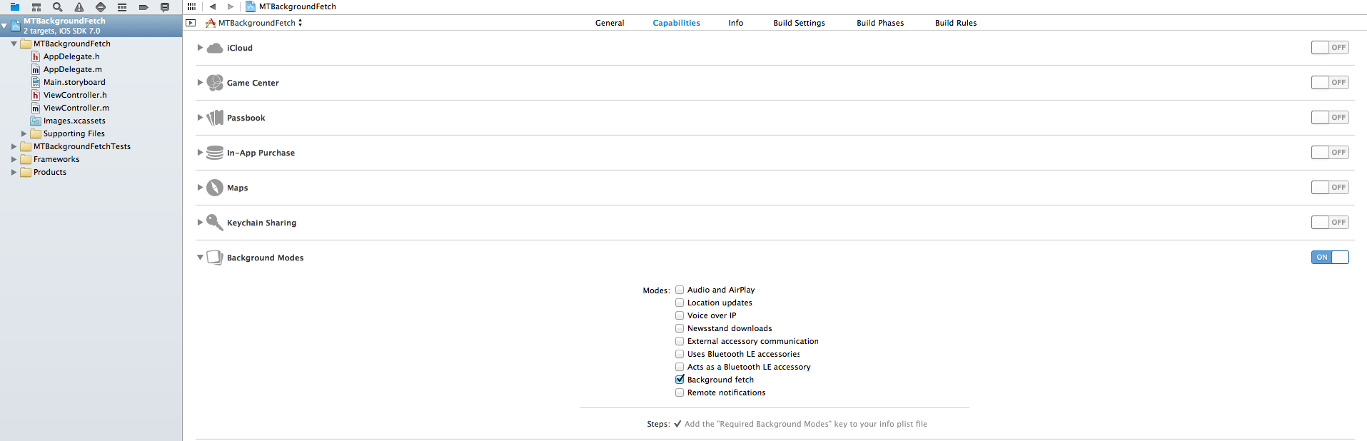 Figure 2: Background Fetch ON!