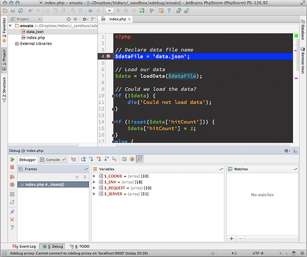 phpstorm-in-debug-mode