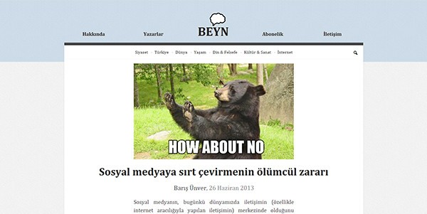 Sidebarless design example: Beyn.org