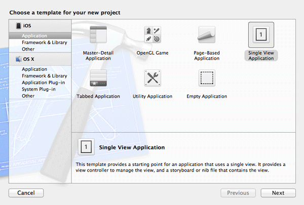 iOS Quick Tip: Detecting Network Changes with Reachability - Choosing a Project Template 