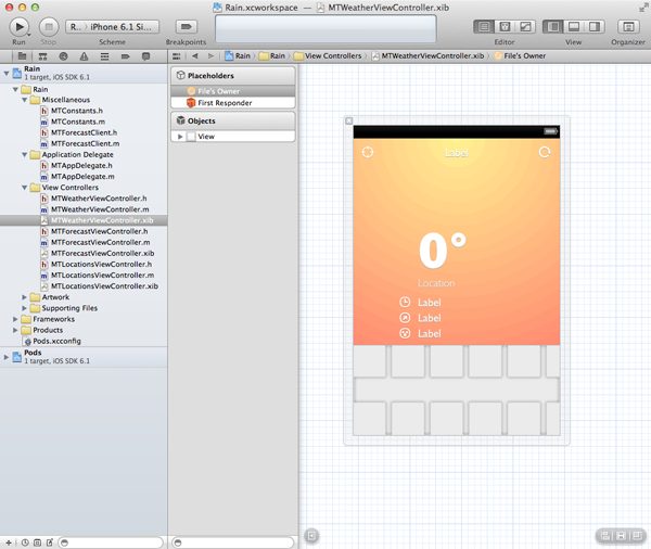 Create a Weather App with Forecast – User Interface - Creating the User Interface of the Weather View Controller 