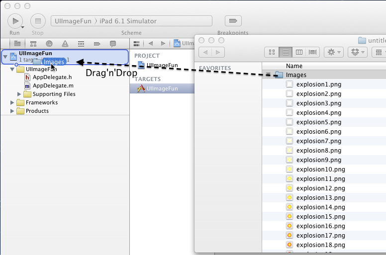 Drag and drop the Images folder into your project