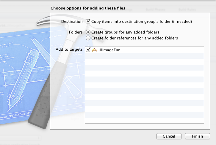 Ensure that the files get copied to your project folder