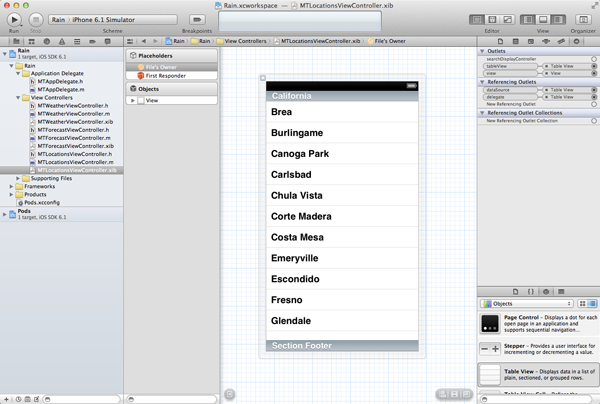 Creating a Weather App for iOS with Forecast.io: Part 1 - Adding a Table View to List the Locations 