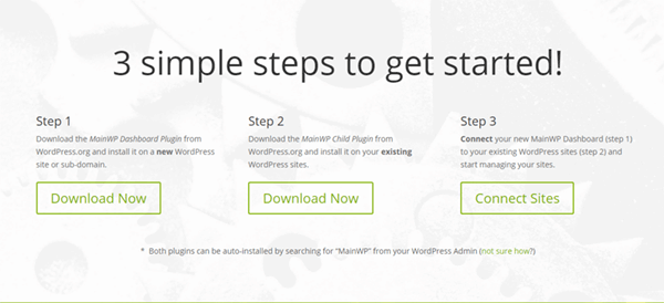 Three steps to install MainWP