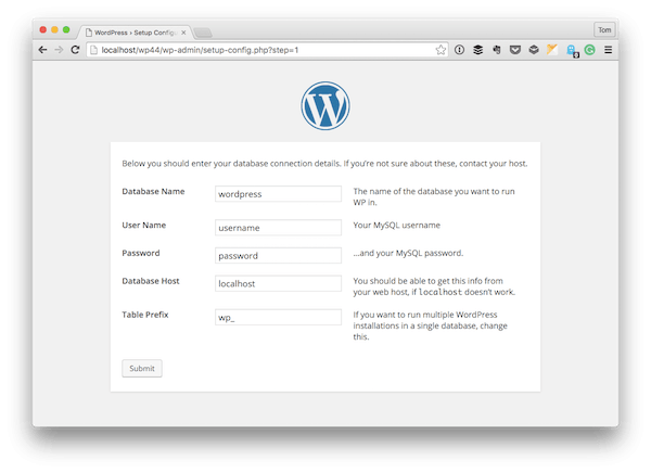 Installation Configuration