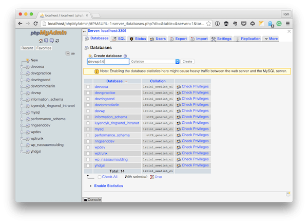 Creating a Database