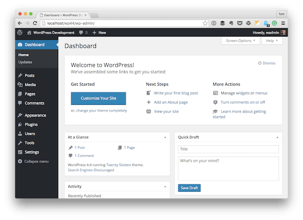 The WordPress Dashboard