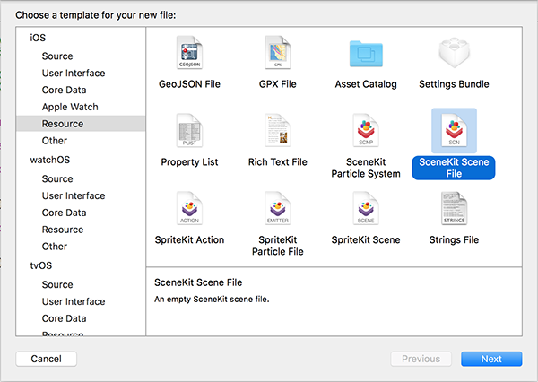 SceneKit Scene File Type