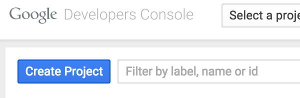 Create Project Button on the Google Cloud Platform
