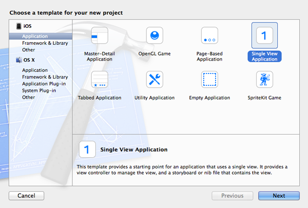 iOS Development Environment - Choose an Xcode Project Template