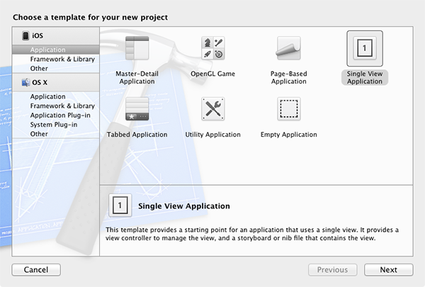 Figure 1: Choosing a Project Template