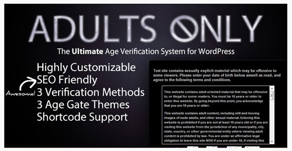 Adults Only Age Verification System for WordPress