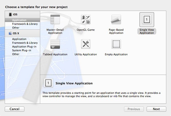 Figure 1: Project Template Selection