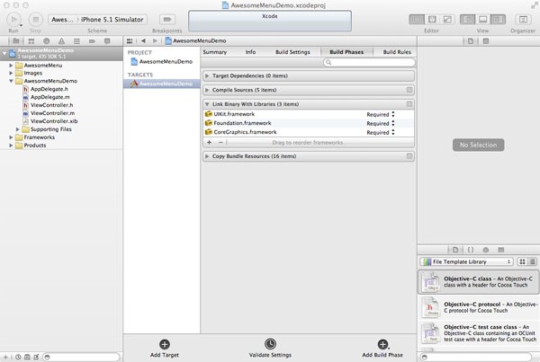 Figure 4: Build Phases - Adding a Library