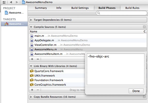 Figure 6: Adding Compiler Flags