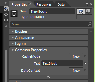 Renaming TextBlock to TimeHours