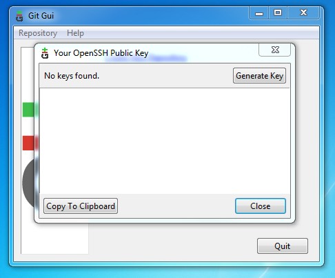 Git Gui SSH Key