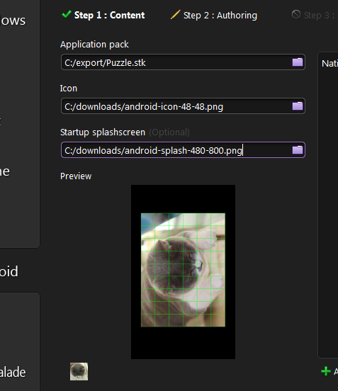 Authoring Tool - Step 1 for Android