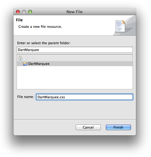 The New File window