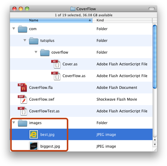 The current project folder structure