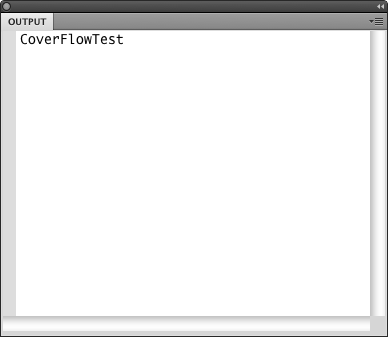 The Output Panel when running this FLA