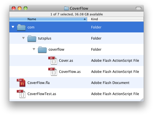 The project folder structure