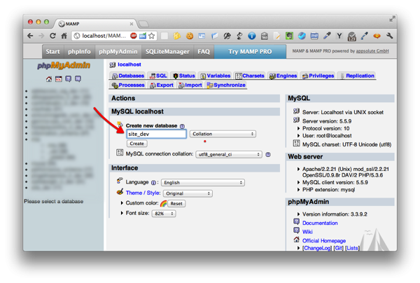 MAMP - phpMyAdmin