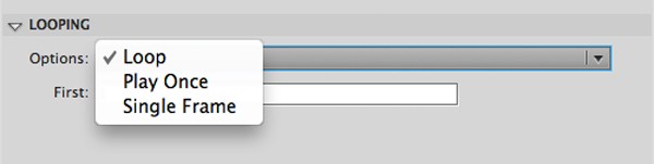 looping options of a graphic symbol
