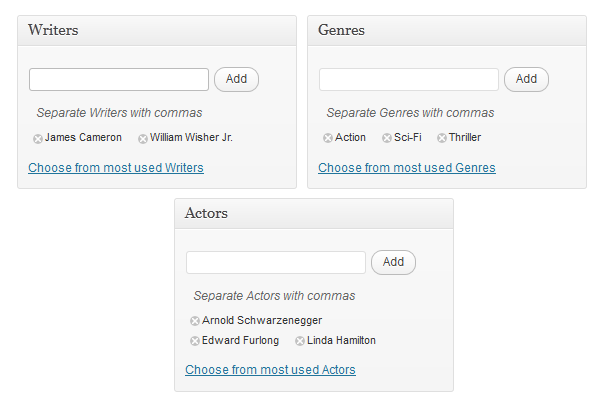 Backend Taxonomy Screenshot