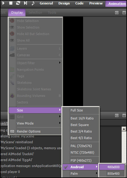 Selecting Display Size