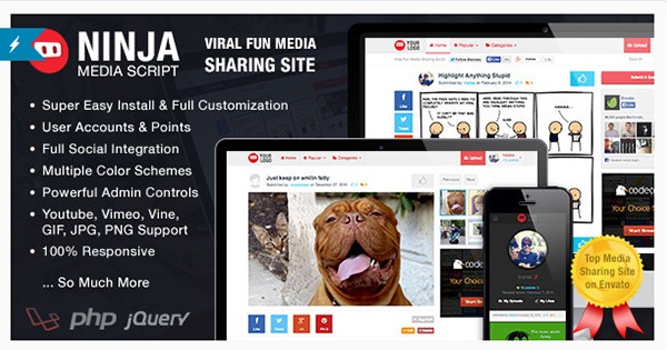 Ninja Media Script - Viral Fun Media Sharing Site