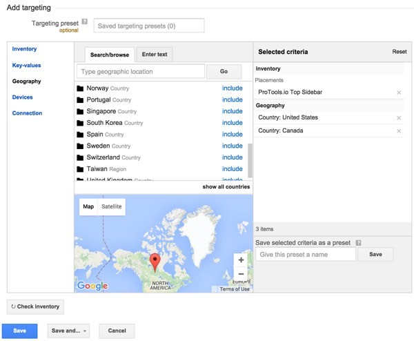 Google FP Add Targeting