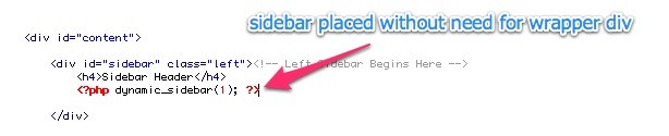 Sidebar Placement Code