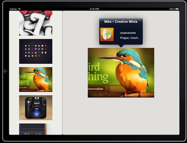 Dribbble iPad app