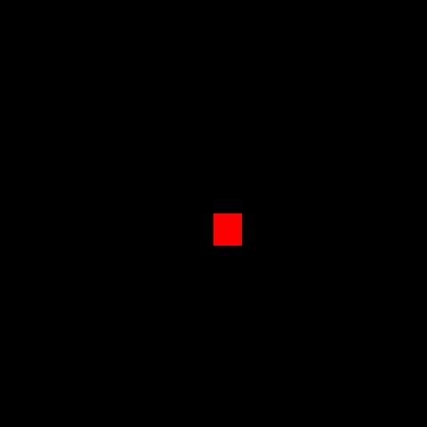 our first entity - a black screen with a red box in the middle
